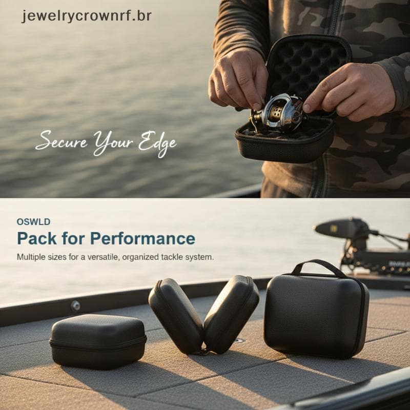 Bolsa De Pesca Giratória Capa PU Carretel À Prova De Choque D'água Estojo De Armazenamento De Conto