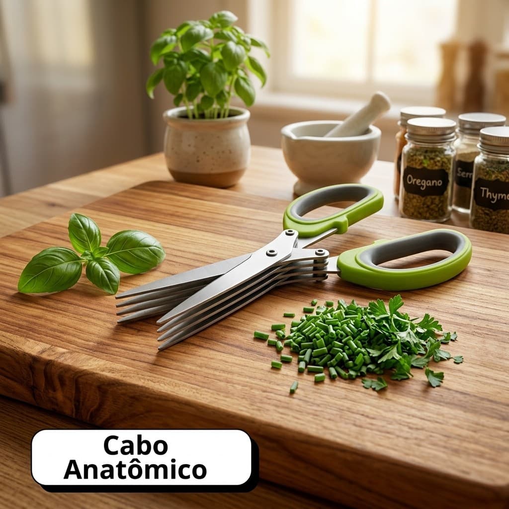 Tesoura De Cozinha Multiuso 5 Lâminas Inox Com Imã E Protetor