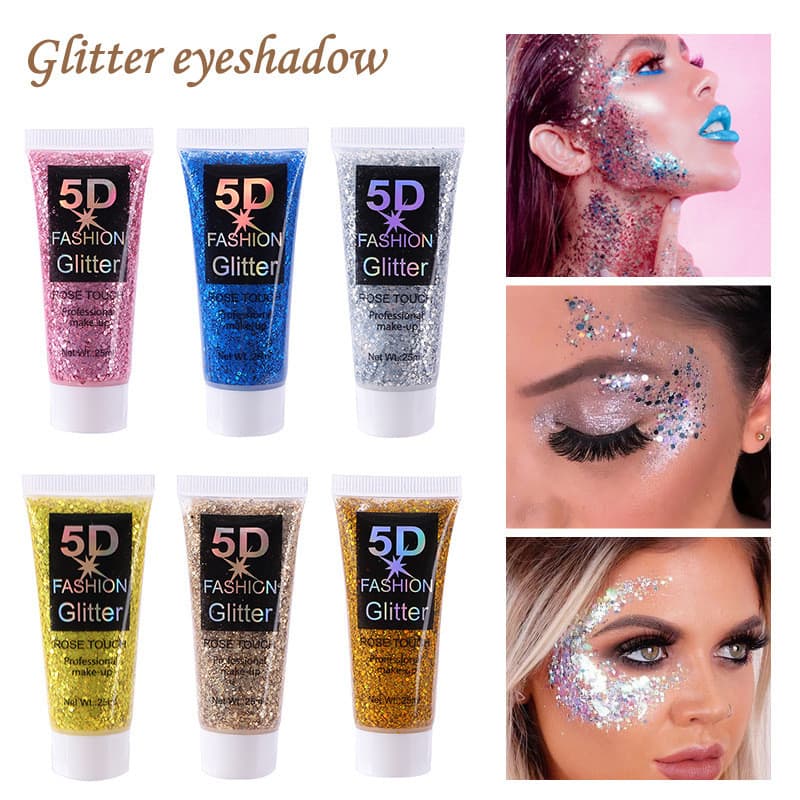 Sombra de olho lantejoulas gel gel corpo rosto maquiagem Glitter pó palco maquiagem Festival de música maquiagem 81026
