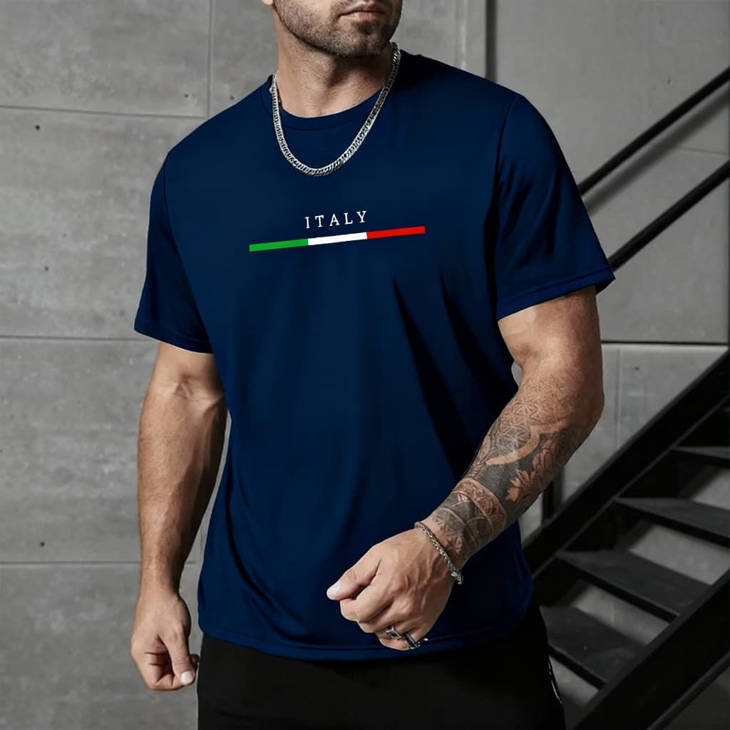 Camiseta Masculina Italia T-shirt 100% Algodão Manfiinity