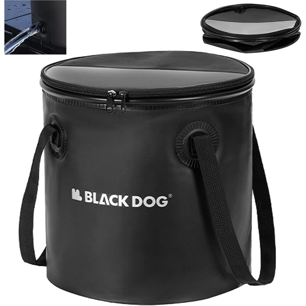 Balde Dobrável Blackdog de 5 Galões (20L) para Camping com Saída de Água e Tampa, Recipiente de Água Leve e Dobrável com