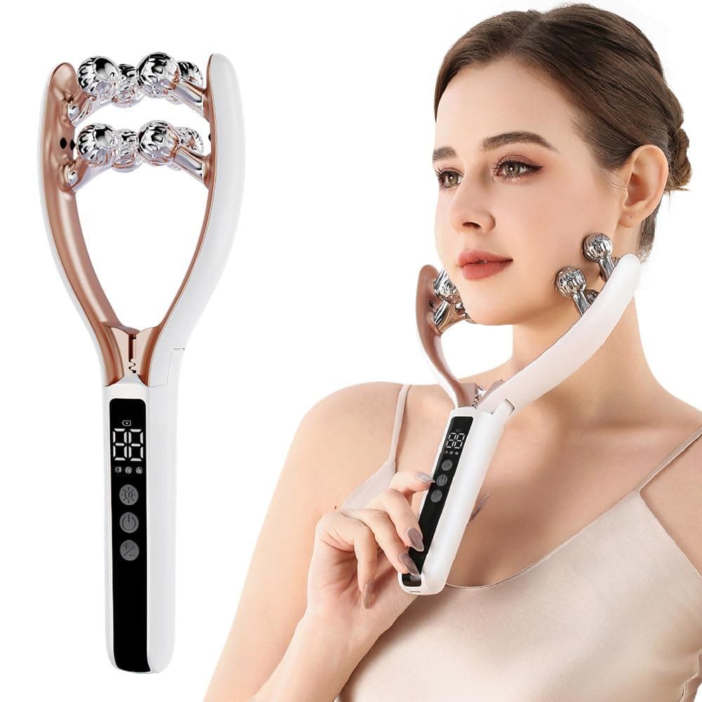 Massageador Facial com Rolo 3D, Ferramenta de Escultura Facial, Dispositivo de Lifting Facial com Rolo em V e 3 Configur