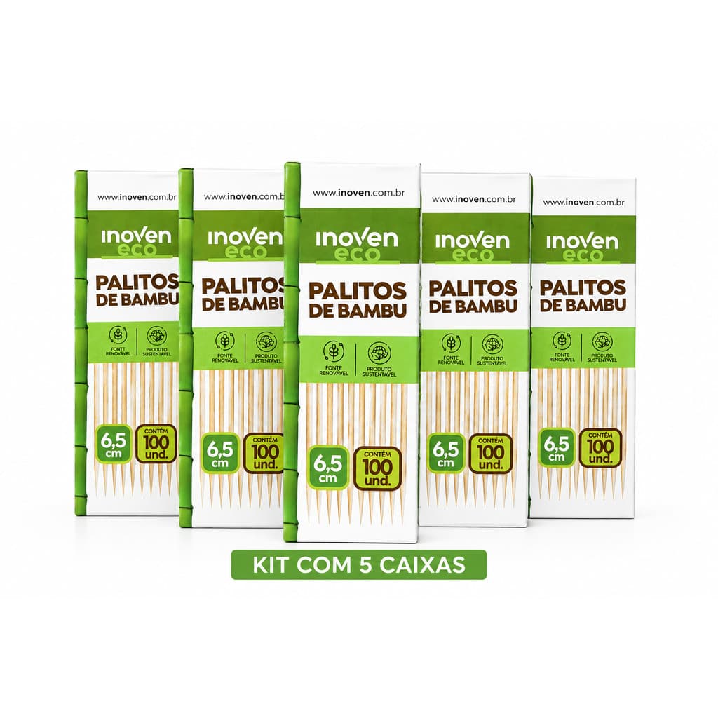 Kit Palito Dental de Bambu Caixinha com 500 unidades Ecologico