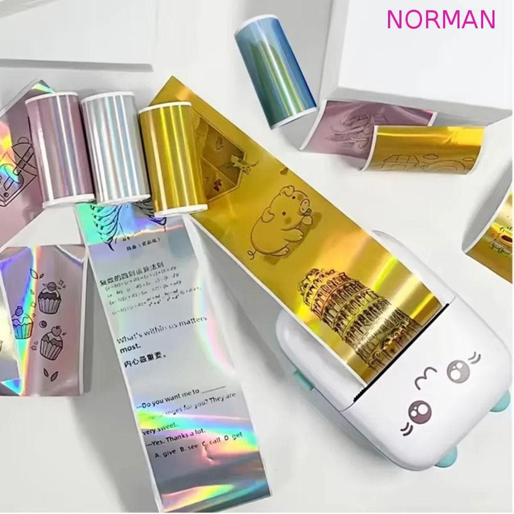 Papéis De Impressora Térmica NORMAN , Papel Térmico Holográfico Premium Com Acabamento Liso Colorido HD , Cores De Longa