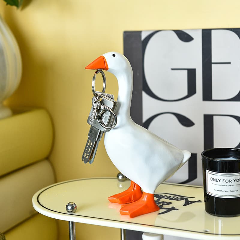 Criativo Pastoral pato estátua magnética sucção produtos chave do carro resina artesanato ornamentos