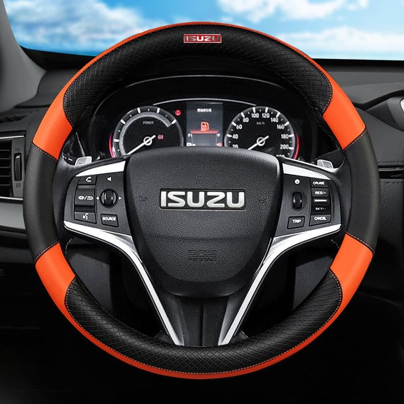 Capa de Volante de Carro Isuzu Sem Cheiro, em Couro Microfibra, Protetor de Volante Antiderrapante para DMax Panther MUX