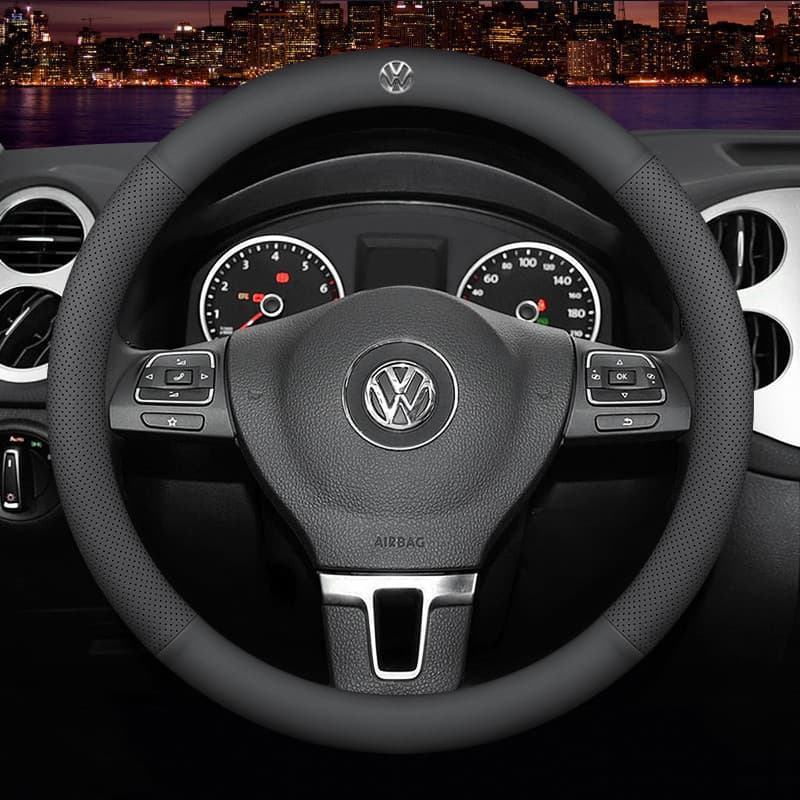 Capa para Volante de Carro Antiderrapante 38Cm em Couro Microfibra Protetor de Volante para Volkswagen VW Beetle Golf Je