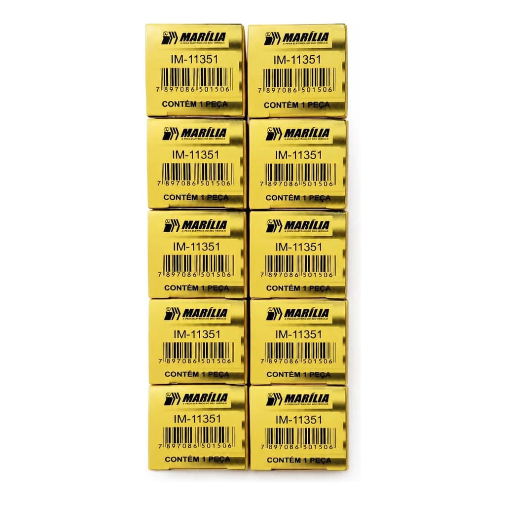 Kit 10x Relé Auxiliar Marília 11351 - 10un 4termin 12v 40a