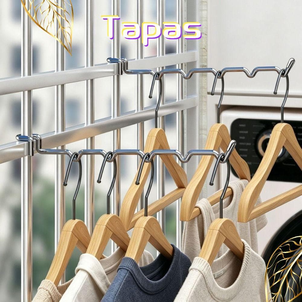 Rack De Secagem De Trilhos De Menina , Cabide De Roupas De Varanda Em Forma De Onda Sem Broca , Vários Slots De Suspensã