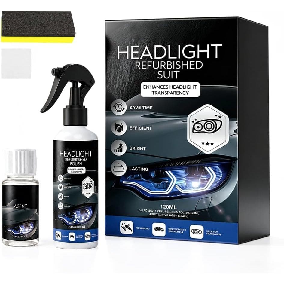 Automotive Headlight Restoration Kit for Oxidized | Headlight Restoration Polish, Yellowed Headlamps Refurbishing Fluid