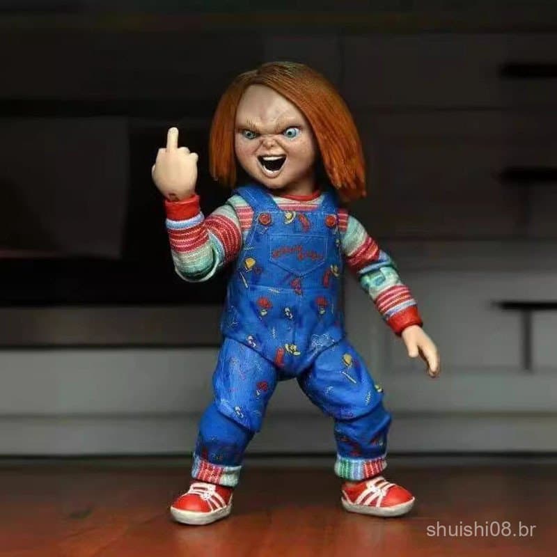 12cm Anime Chucky Figura NECA Bons Caras De Ação Ele Quer Você Ser Um Melhor Amigo Brinquedos Boneca Presente De Natal