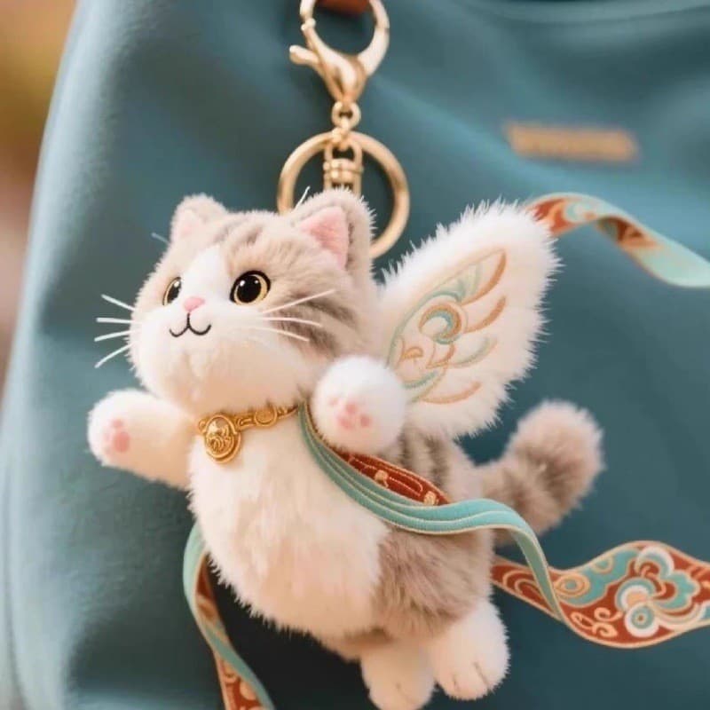 Super fofo gatinho bolsa para animais de estimação pingente super fofo chaveiro decoração de boneca de pelúcia fofa