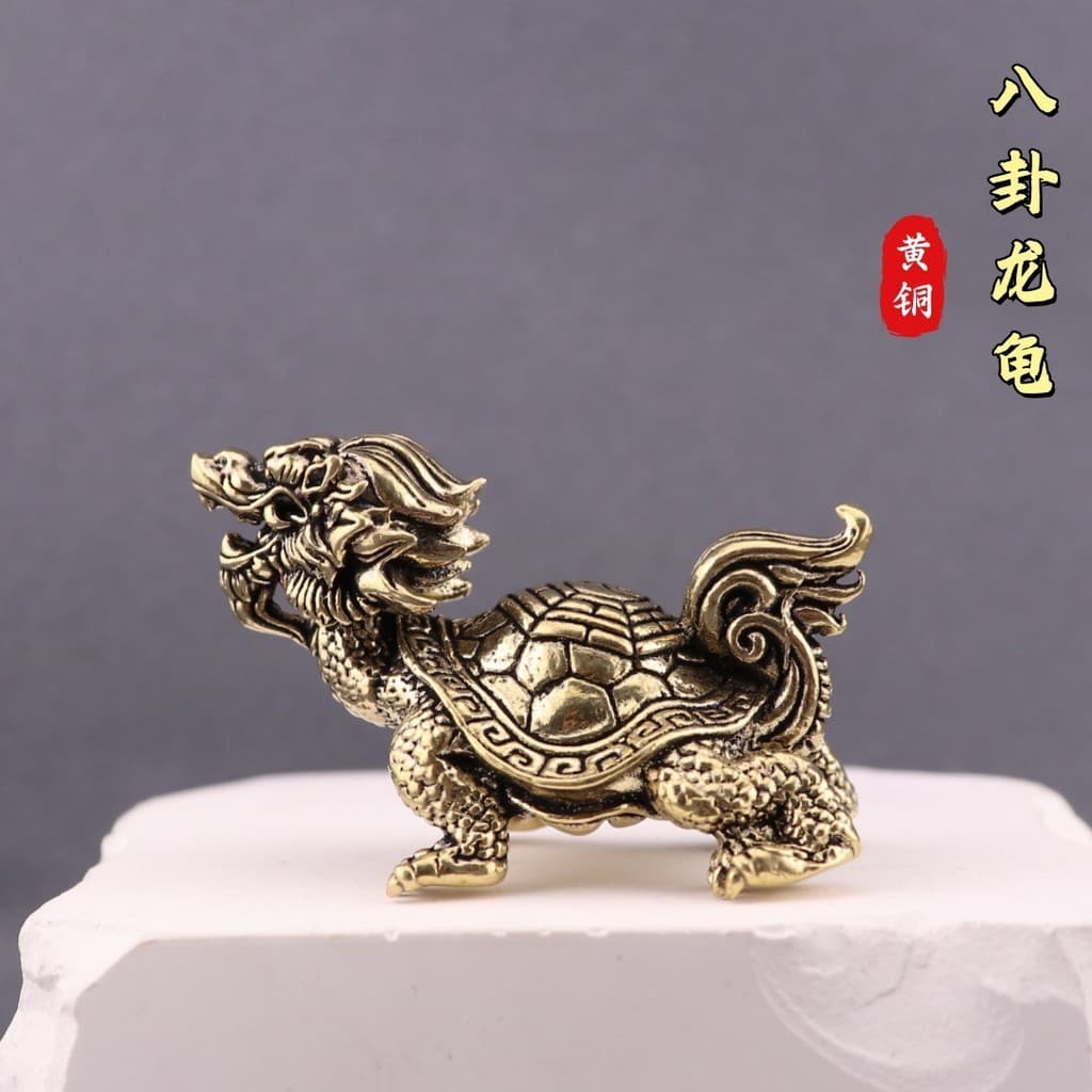 Latão Gosip dragão tartaruga xuanwu xuanwu angustiado Retro angustiado decoração de casa escritório Desktop chá Pet pequ