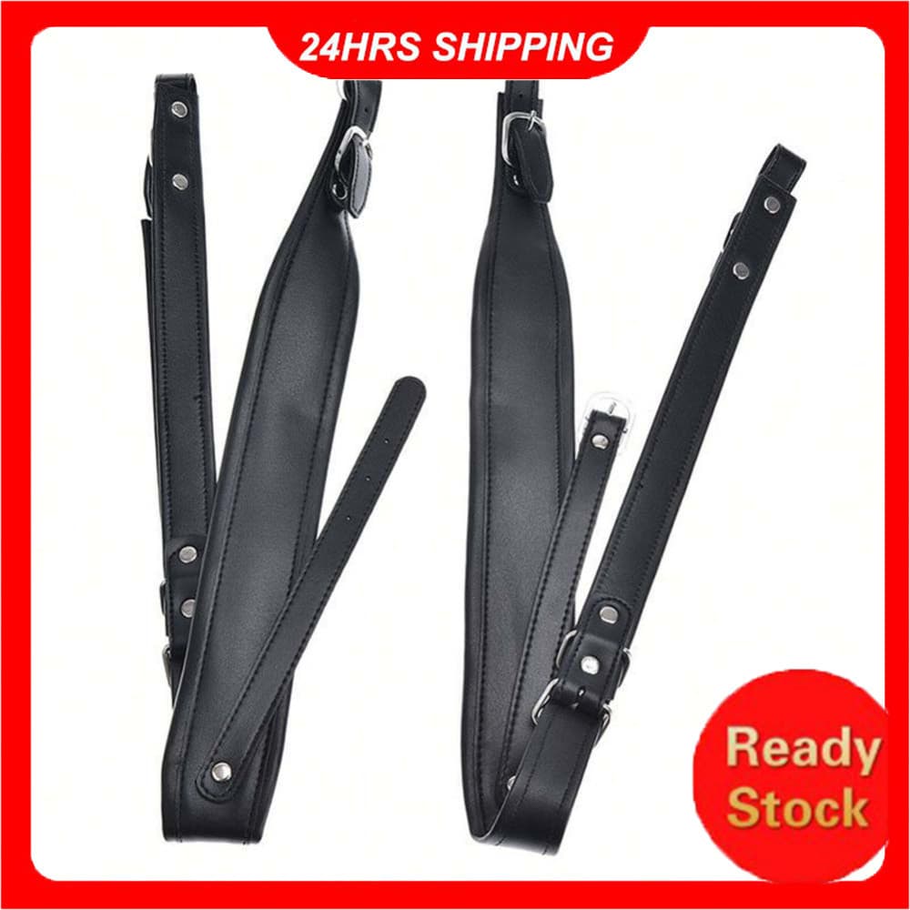 Pethome-BR 2 peças alça de ombro acordeão 80-110cm comprimento ajustável arnês de couro para acordeões de baixo 16-120