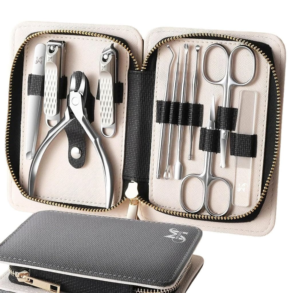 Conjunto de Manicure de 11 Peças – Kit Profissional de Manicure e Pedicure 11 em 1, Cortadores de Unhas de Aço Inoxidáve