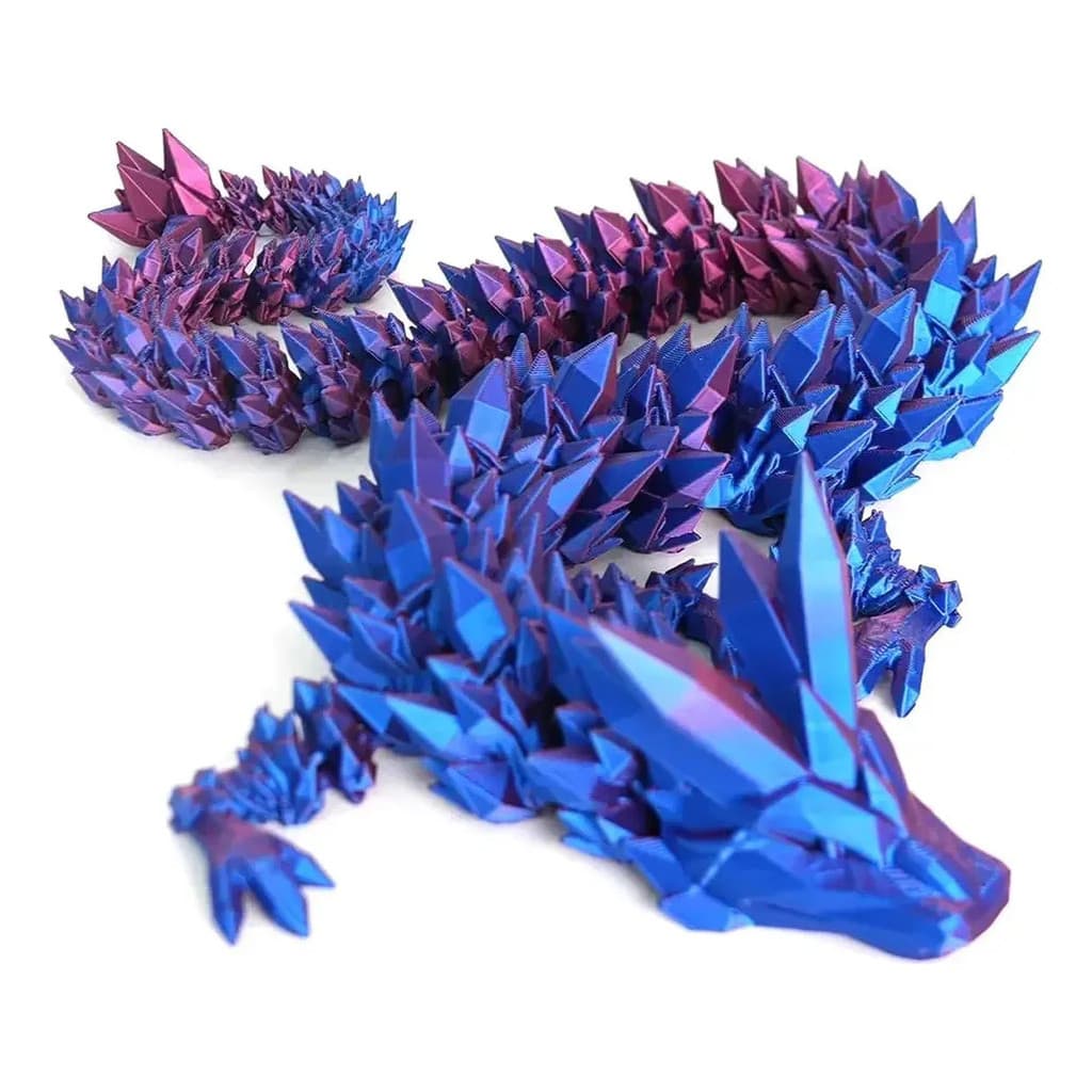 Dragão De Cristal 60cm Impresso Em 3d 24 Polegadas Moderno