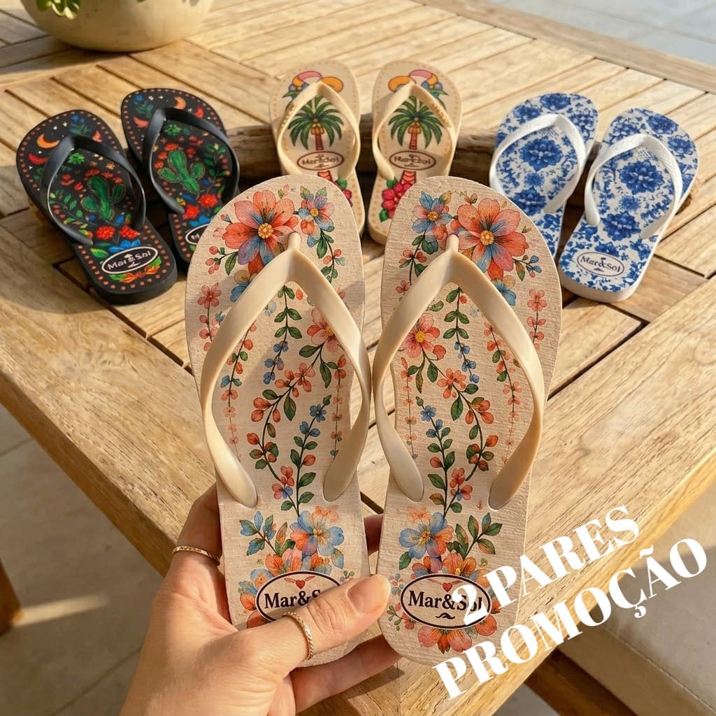 2 Chinelos Rasteiro Feminino Verão personalizada Novidade