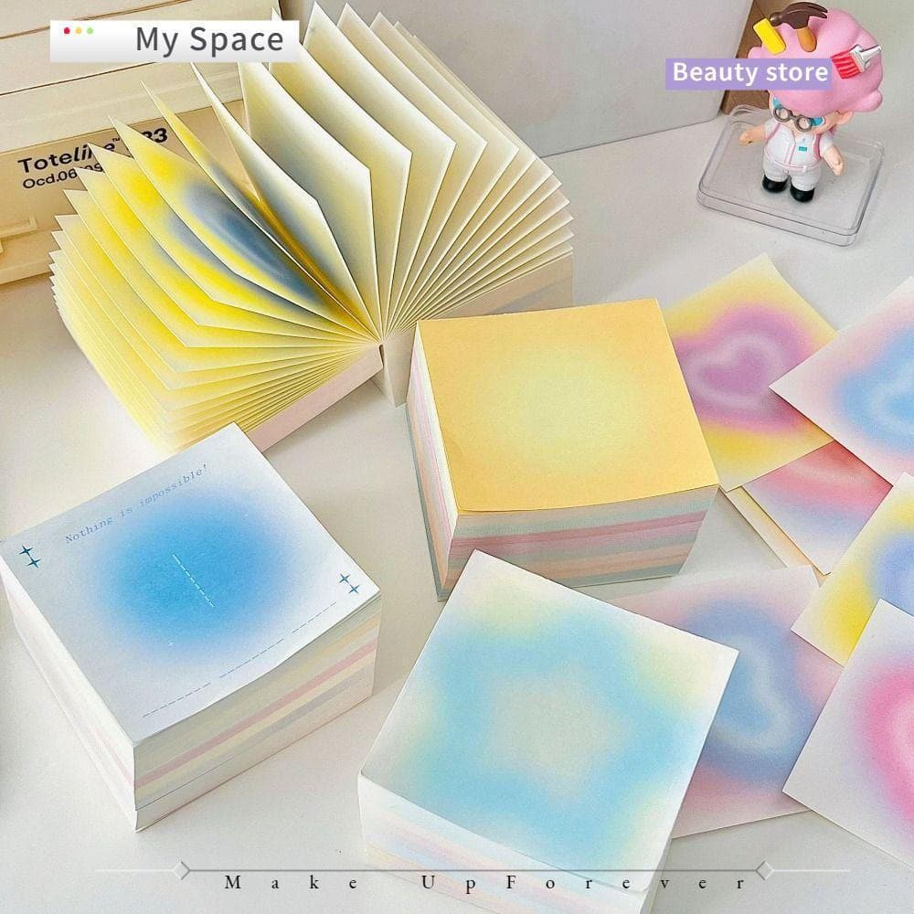 Meu Bloco De Notas De 400 Folhas , Papel De Nota Não Pegajoso Rasgável Scrapbook DIY Gradient Dusk Sun Halo
