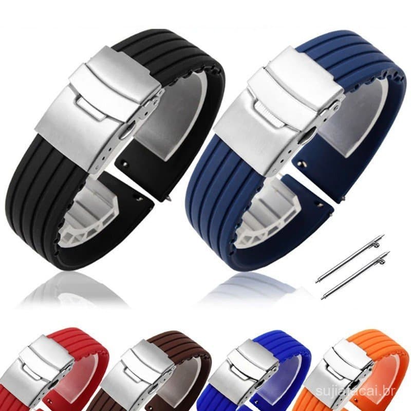 Pulseira De Silicone Para Relógio 18mm 20mm 22mm 24mm Reposição Universal Samsung Galáxia 6 5 4 3 Frontier Classic Huawe