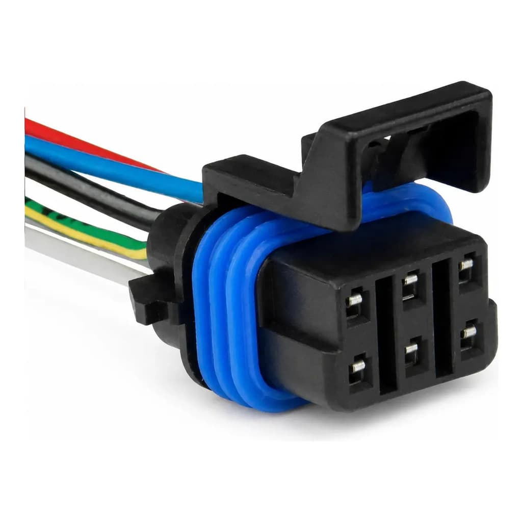 Kit 5 Chicotes Conector Femea 6 Vias Vedacao Silicone Trava