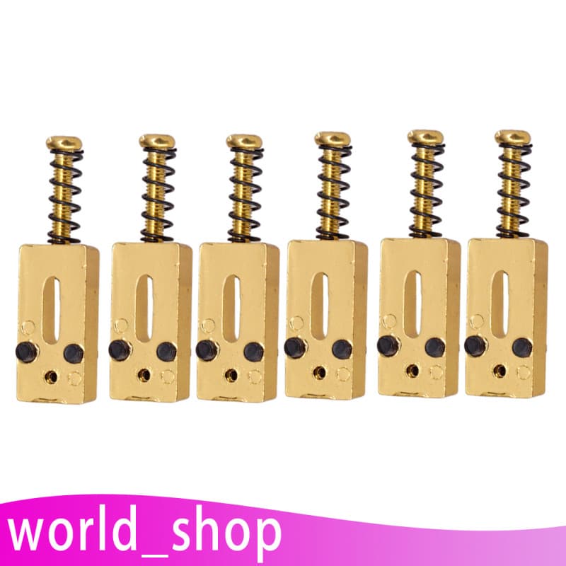 [World_shop] Pacote De 6 Selas De Ponte De Guitarra Tremolo Retangulares De Liga De Zinco Para Peças De Reposição Elétri