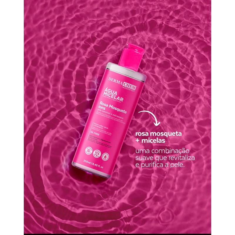 Água Micelar Rosa Mosqueta 250ml Para Peles Sensíveis - Dermachem