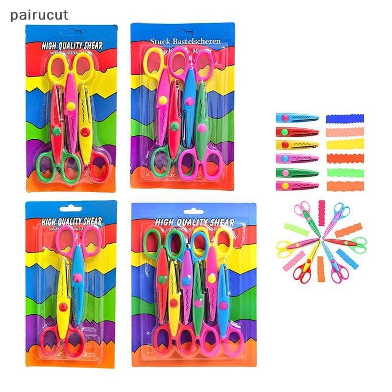 Uiu 6 Pçs/Set Tesoura Padrão Ondulado Cortador De Papel DIY Ferramentas Artesanais Artesanato Kawaii Cartão Foto Criança