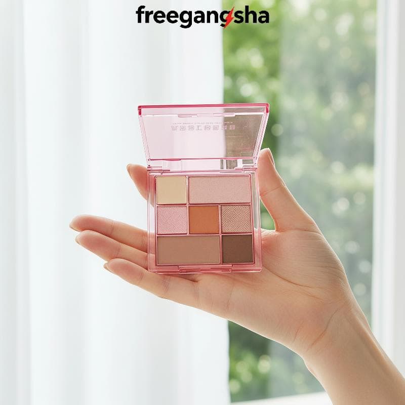 [FRE] Paleta De Maquiagem Neutra Fosca De 7 Cores , Tudo Em Um , Textura De Veludo De Longa Duração Para Mulheres , Diár