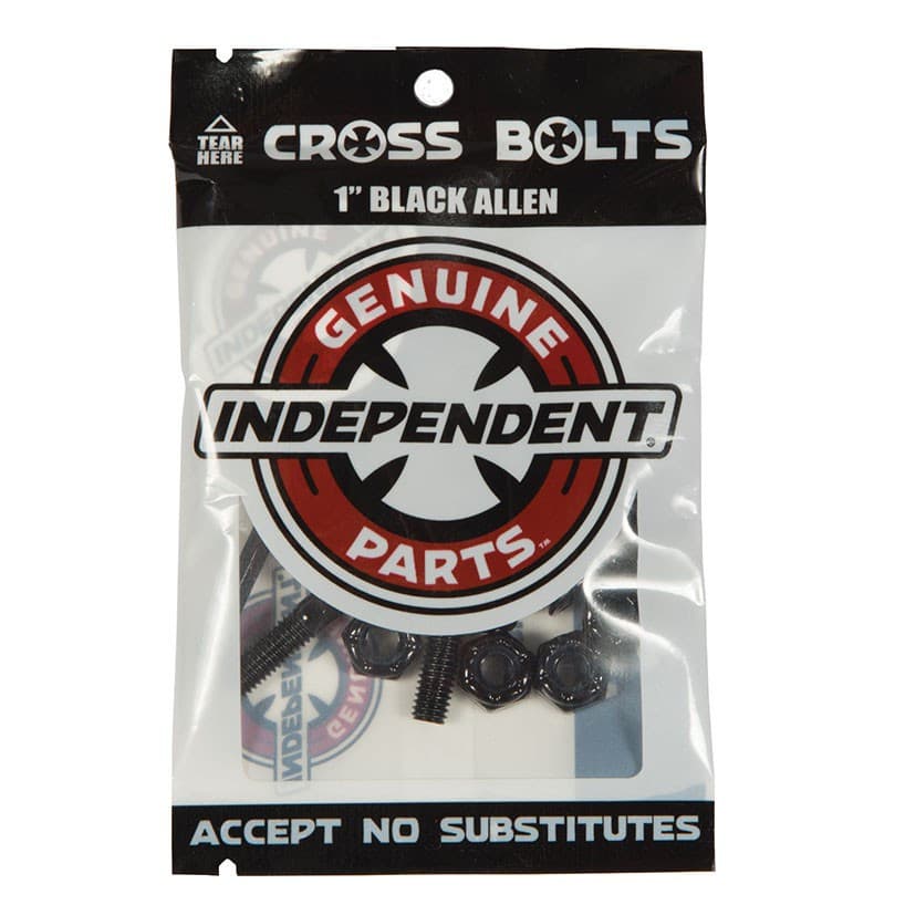 Parafusos e Porcas Pretas Originais Independent ALLEN Cross Screw 7/8" e 1" 8 Peças 25MM C8UX