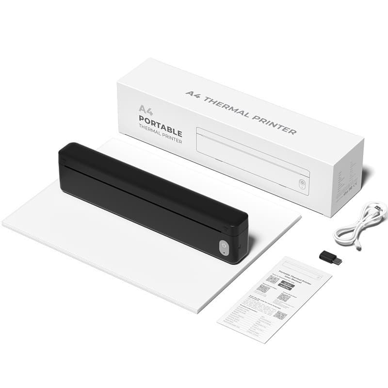 Impressora portátil A4 Bluetooth Arquivo doméstico Pequena impressora térmica aprendendo ou escritório