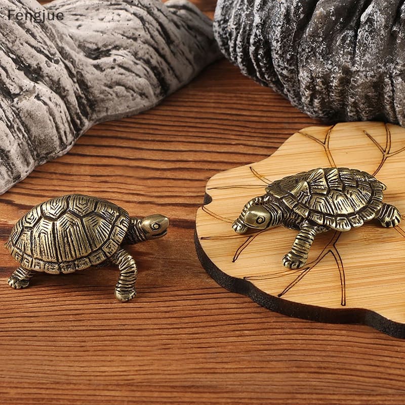 Fengjue Lucky Tartaruga Retro De Mesa Ornamentos De Cobre Sólida Figuras Decoração De Casa BR