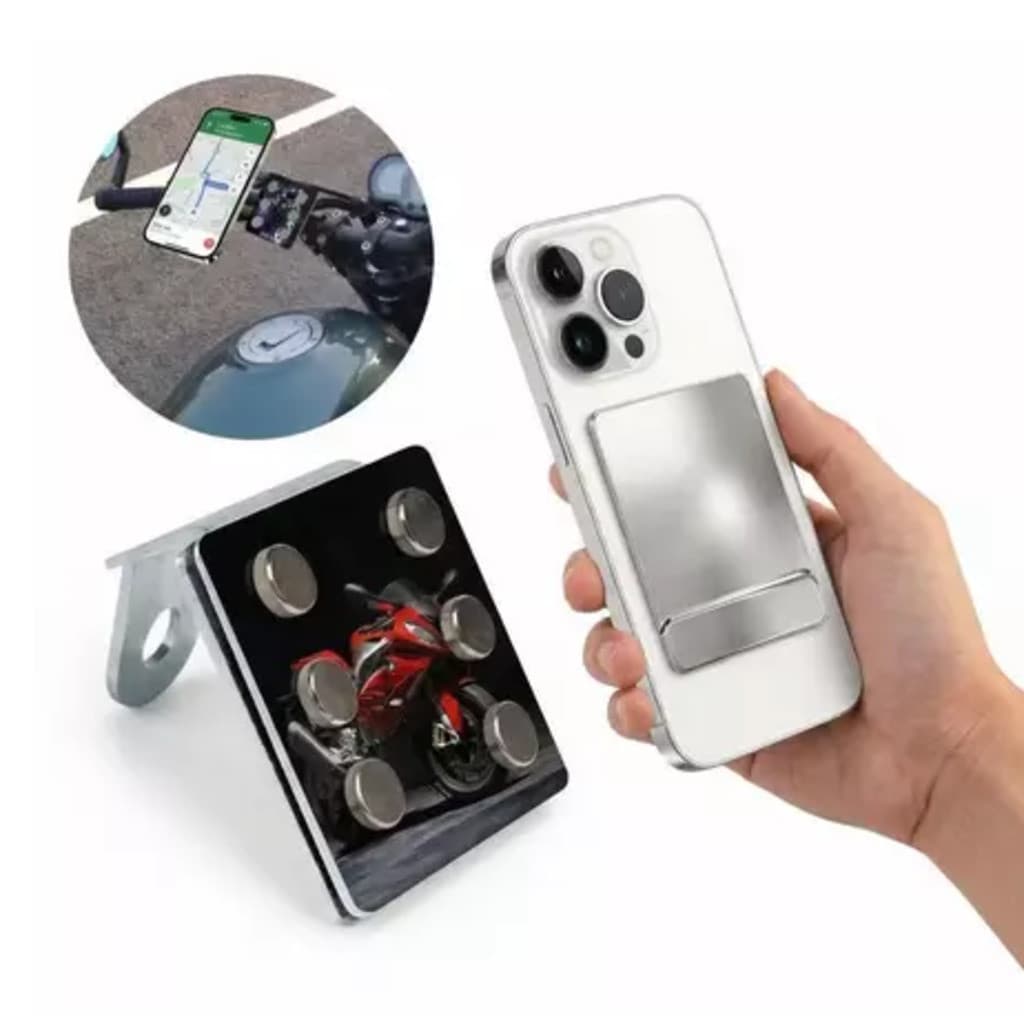 Suporte Celular Moto Magnético Universal com 6 Ímãs Fixação Reforçada HELLO