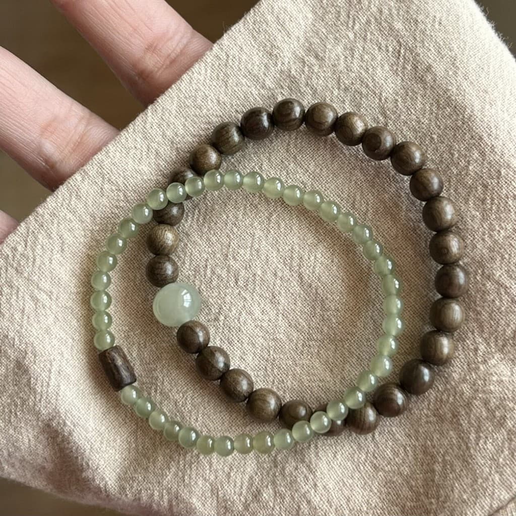 Pulseira Delicada de Sândalo Fresco Shanshanerchuan, Acessório Vintage Exquisito, Pulseira em Camadas Estilo Hanfu Chinê