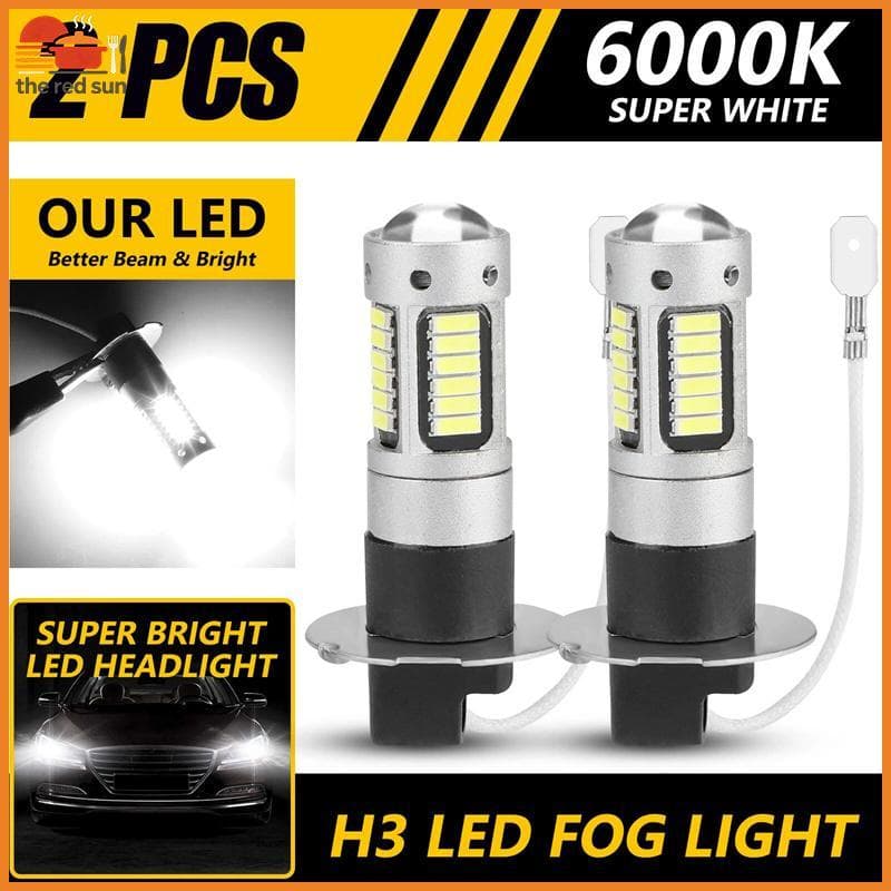 TSBR 2pcs Carro H3 LED Luzes De Nevoeiro Lâmpadas De Alta Potência Diurnas Super Brilhante 6000K Lâmpada Branca .