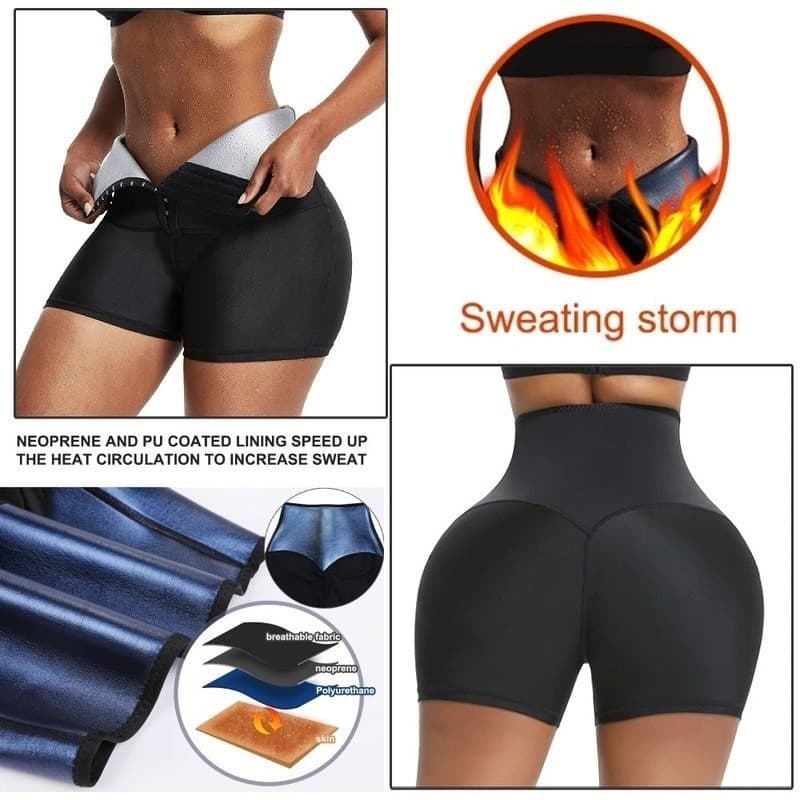 Cinta Short Sauna Modeladora Queima Gordura Exercícios Sweat Shaper