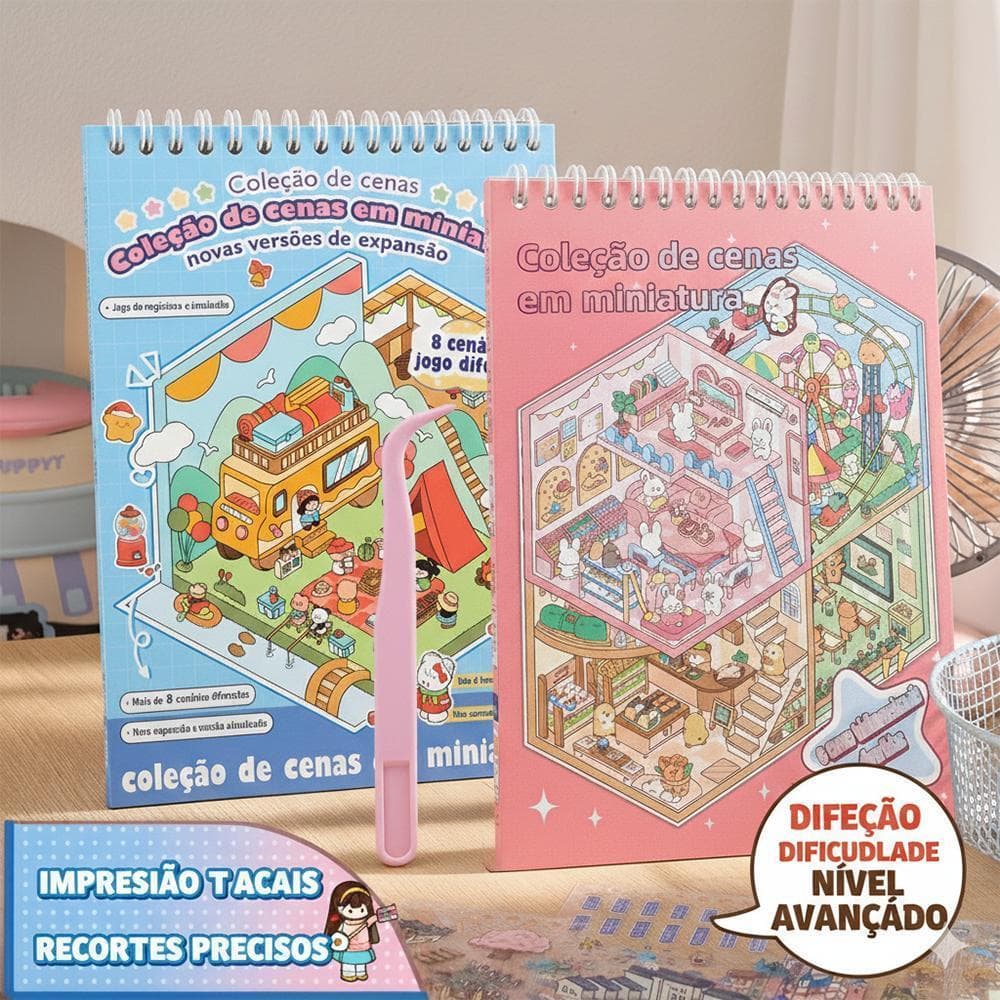 📖 Livro Adesivos Infantil Reutilizável com Pinça | Brinquedo Educativo Sem Tela PET Seguro Capa Dura Presente
