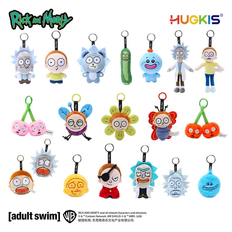 HUGKIS Rick e Morty Pingente de pelúcia Rick Bear Boneca Bolsa Enfeites Presente Jogo da moda Mercadoria genuína