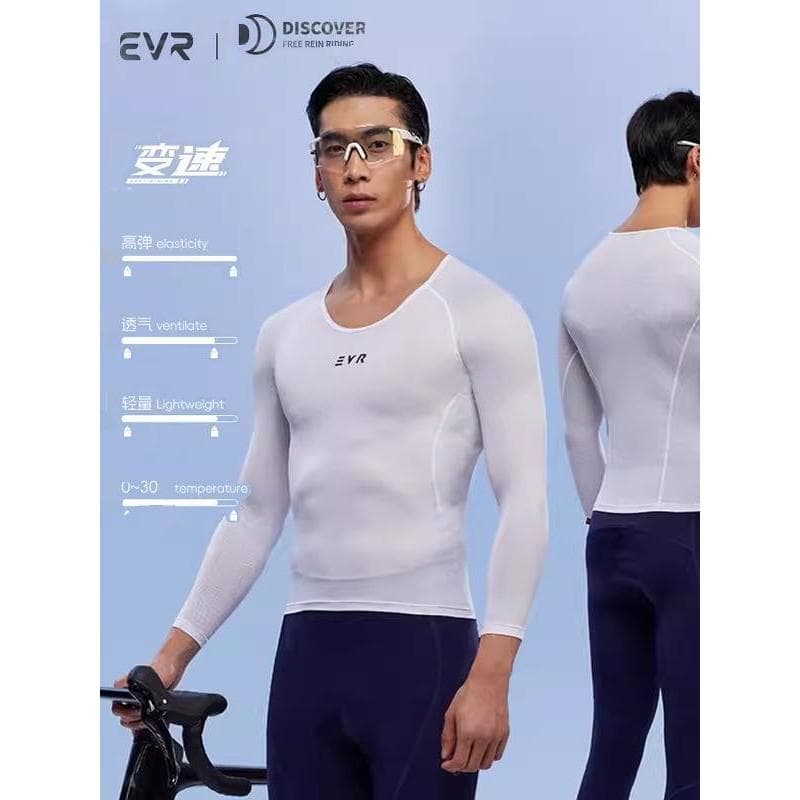 EVR ciclismo moletom de manga comprida masculino verão respirável de secagem rápida camisa de fundo de bicicleta de estr