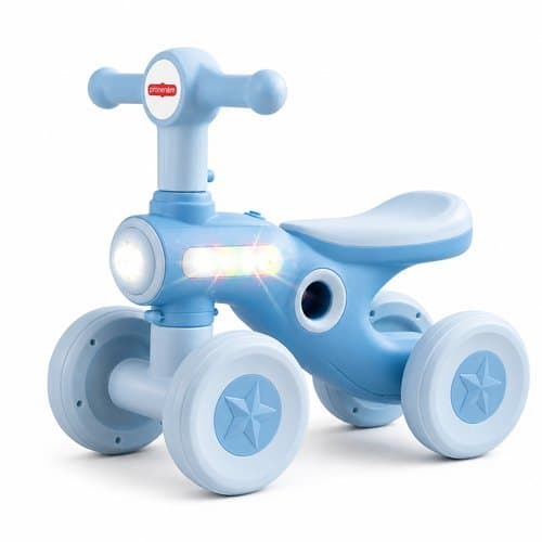 Bicicleta Infantil Equilibrio Quatro Rodas Azul Estabilidade Desenvolvimento Motricidade