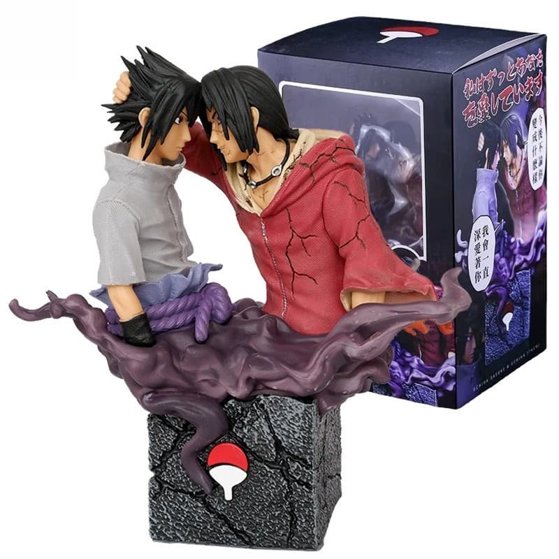 18cm naruto anime figura uchiha sasuke itachi irmão reconciliação gk pvc modelo action figure boneco brinquedo