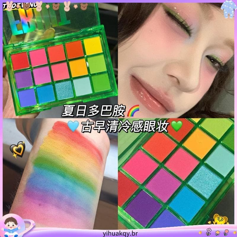 Verão dopamina Macaron cor paleta de sombras 15 cores desempenho de palco música borboleta multicolorido maquiagem palet