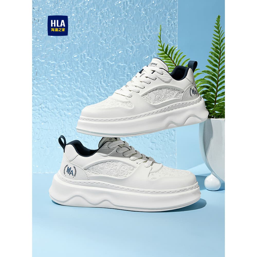 HLA/Hailan House sapatos masculinos 2026 novo estilo tênis masculino na moda respirável de sola grossa esportes Street W