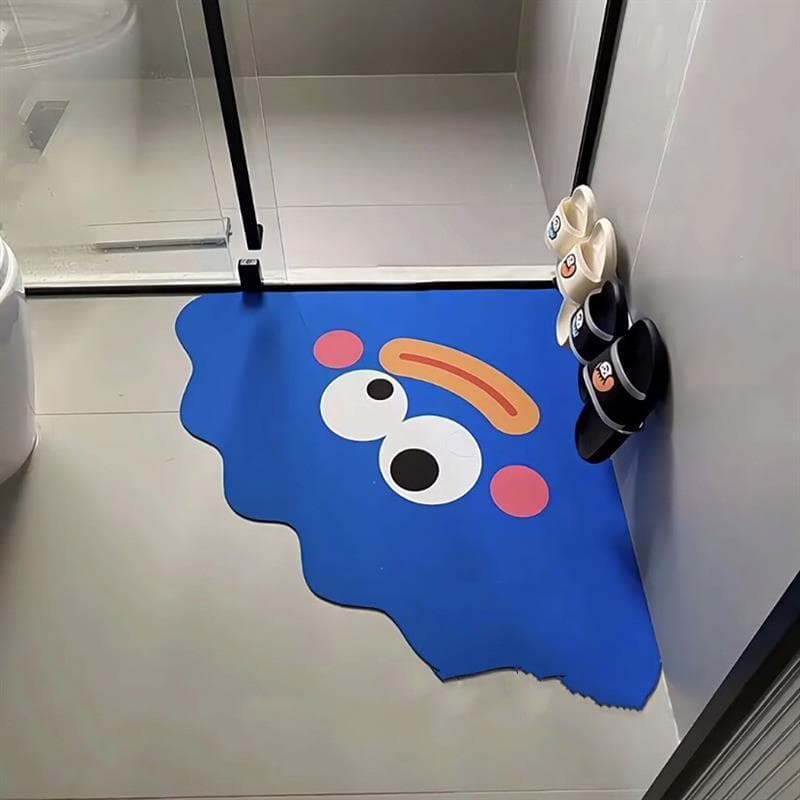 Pequeno monstro diatomáceas tapete de chão banheiro porta absorvente pé esteira engrossado resistente à sujeira desgaste
