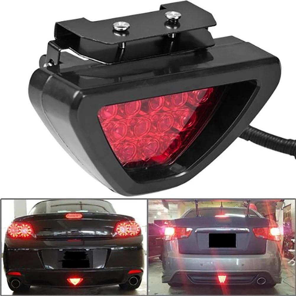 F1 Estilo DRL Vermelho 12 LED Traseiro Cauda Parar Nevoeiro Triangular Luz De Freio Lâmpada De Segurança Motor Do Carro