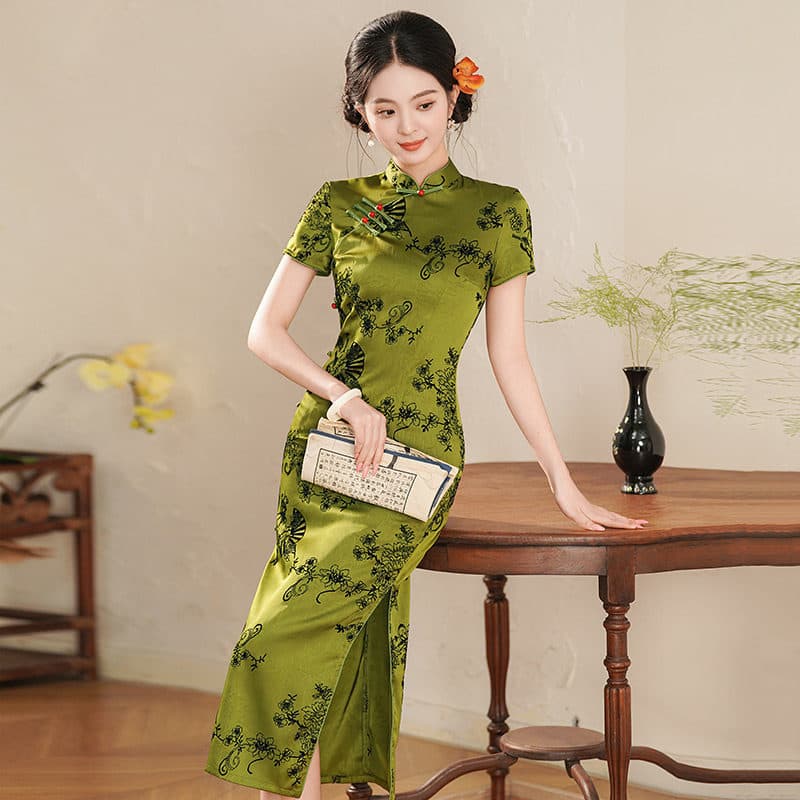 Mãe verde teste gratuito novo estilo chinês regulador Su Cheongsam melhorado estilo jovem 2026 novo estilo feminino High