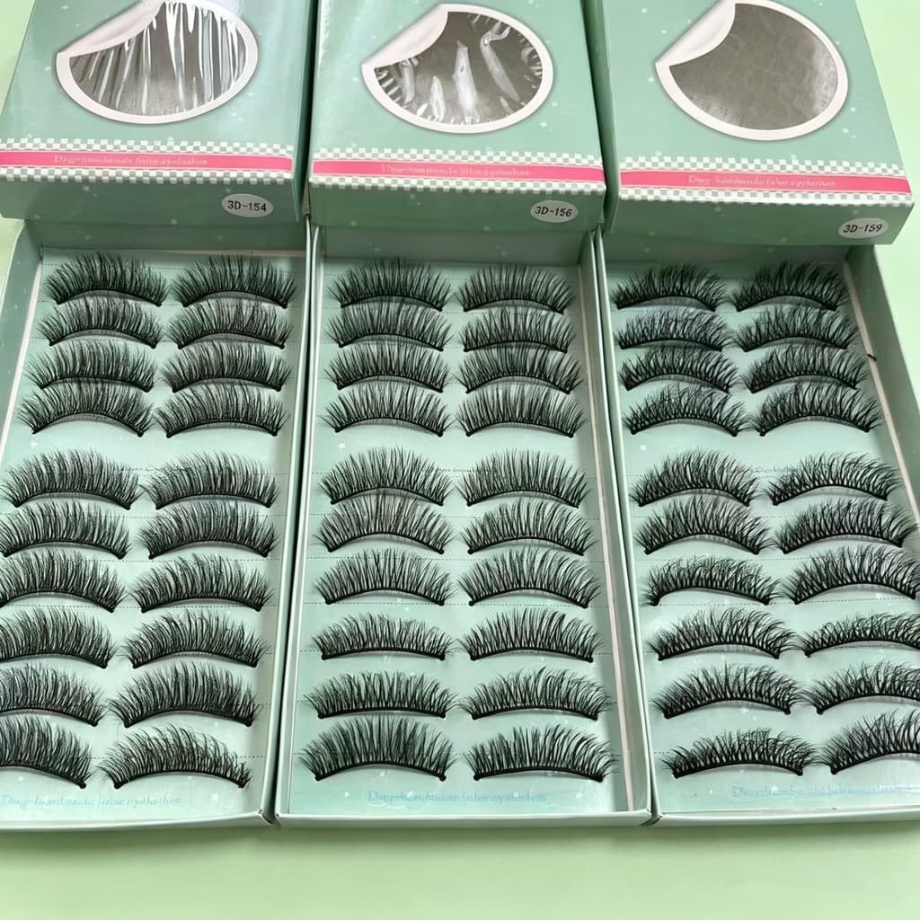 [10 caixas ganhe 1 caixa grátis] cílios postiços grossos e rígidos 14-15mm gripe de cabelo transparente cílios de fadas