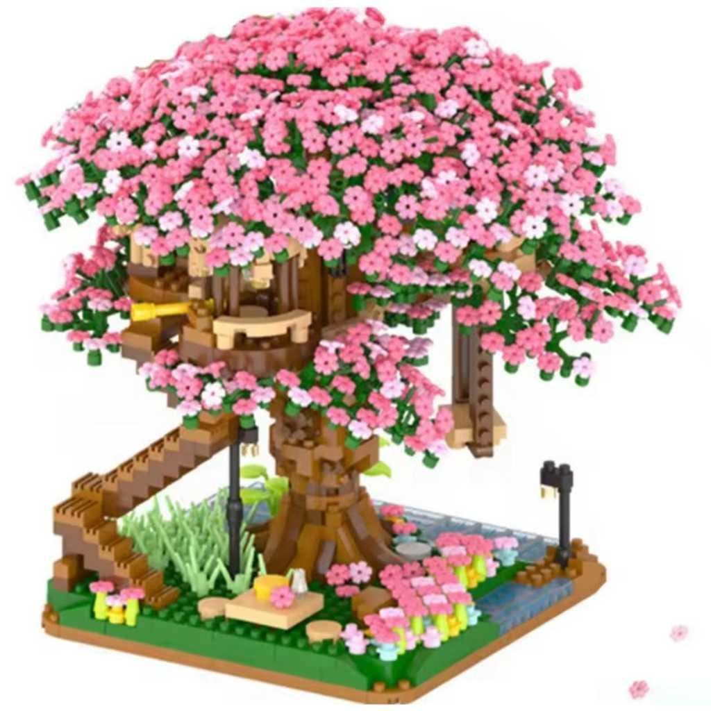 Blocos de construção Decoração para casa Sakura Tree Japonês Sakura Bonsai