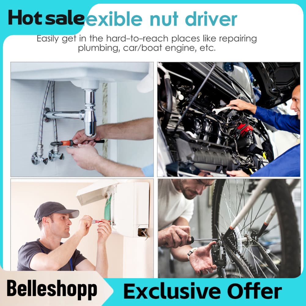 Belleshopp-br Belleshopp-br Driver de braçadeira de mangueira flexível 7mm Porca métrica antiderrapante Chave de