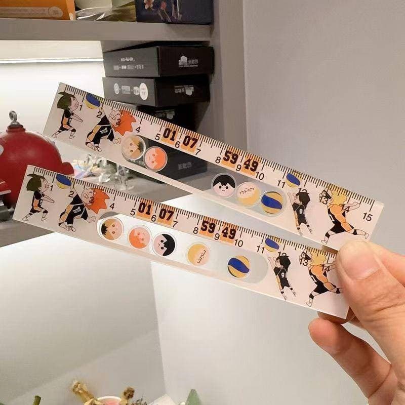 Agite Haikyuu ! Bonito Anime Plástico Réguas Retas Artigos De Papelaria Suprimentos Planejador Acessórios Prêmio Estudan