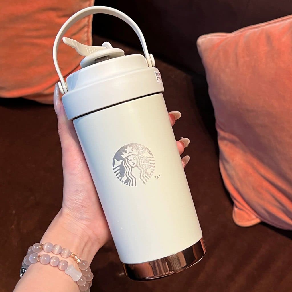 Starbucks copo térmico portátil duplo beber boca copo portátil ao ar livre carro xícara de café caixa de presente do dia